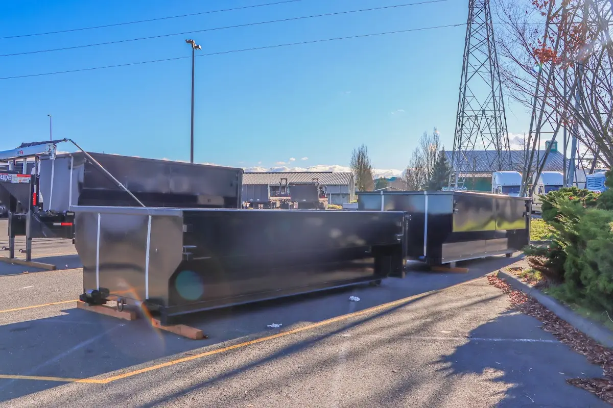 Roll-off dumpster ready for waste disposal at job site for Construction Dumpster Rental in Andover